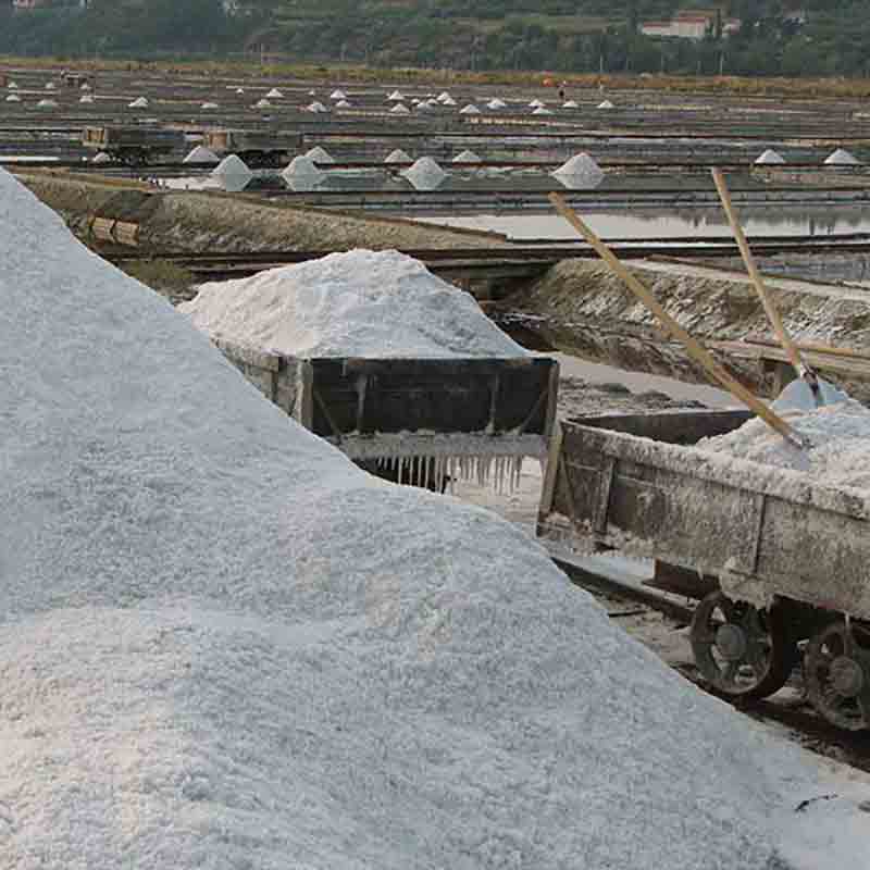 Salz in Wägen, bereit zum Abtransport