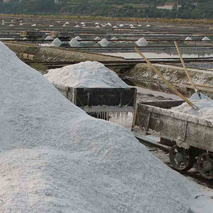 Salz in Wägen, bereit zum Abtransport