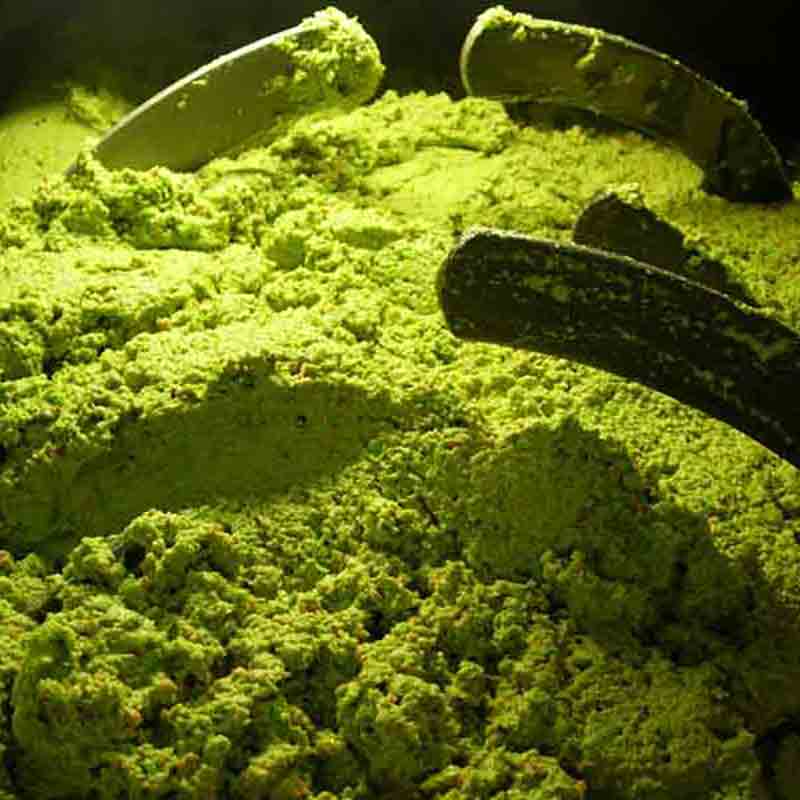 Olivenbrei in einer Maschine während der Verarbeitung.