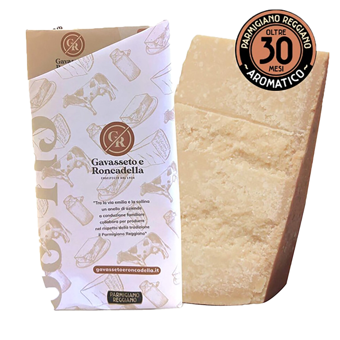 Parmigiano Reggiano Käse von Gavasseto e Roncadella, 30 Monate.