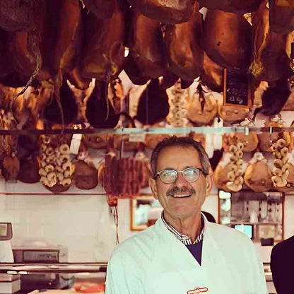 Stefano Falorni in seiner Metzgerei in Greve/ Chianti in der Toskana.