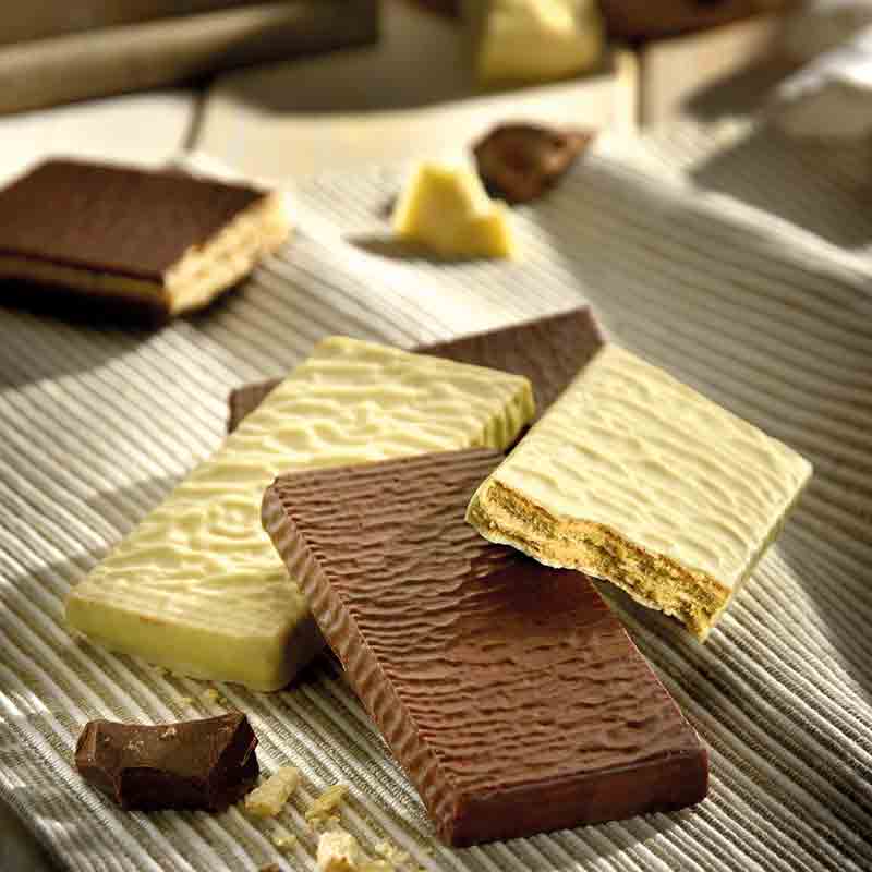 Waffeln mit Schokolade und Vanille.